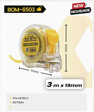 BOMVINK - TRENA / FITA METRICA 3M 19MM - BOM-6503