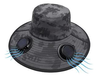 CHAPÉU SOLAR COM VENTILADOR RECARREGÁVEL