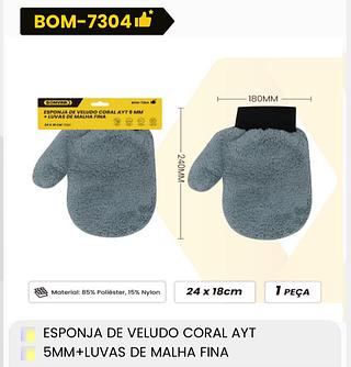 BOMVINK - ESPONJA DE VELUDO CORAL AYT 5MM+LUVAS DE MALHA FINA